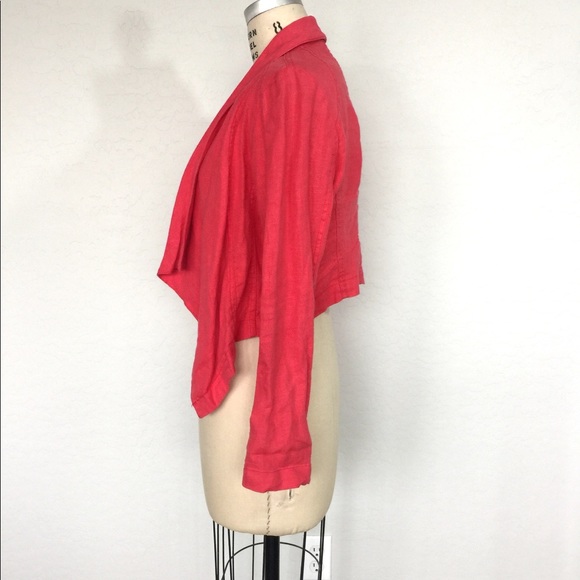 Topshop - Drape Front Linen Blazer- Jacket - Picture 3 of 4